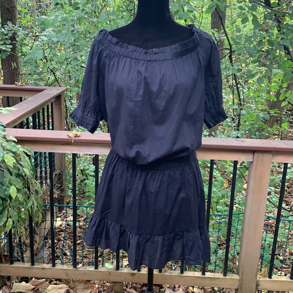 NWT Michael Kors off the shoulder black cotton dress